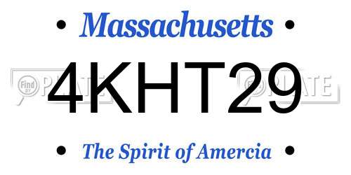 4KHT29 Massachusetts License Plate