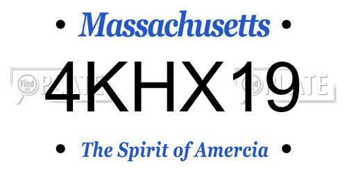 4KHX19 Massachusetts License Plate