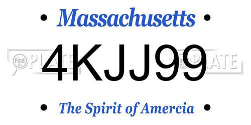 4KJJ99 Massachusetts License Plate