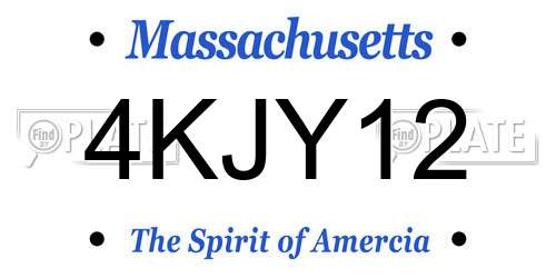 4KJY12 Massachusetts License Plate