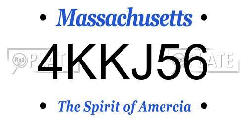 4KKJ56 Massachusetts License Plate