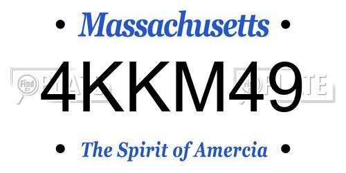 4KKM49 Massachusetts License Plate