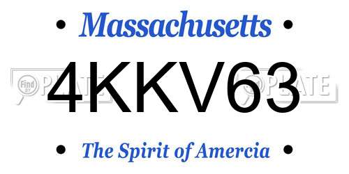 4KKV63 Massachusetts License Plate