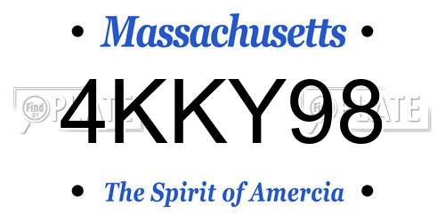4KKY98 Massachusetts License Plate