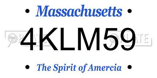 4KLM59 Massachusetts License Plate