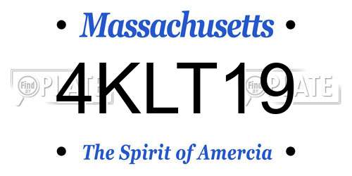 4KLT19 Massachusetts License Plate