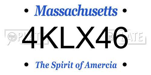 4KLX46 Massachusetts License Plate