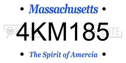 4KM185 Massachusetts License Plate
