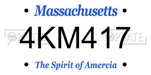4KM417 Massachusetts License Plate