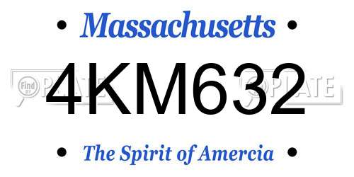 4KM632 Massachusetts License Plate