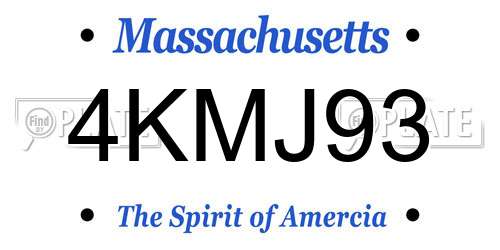 4KMJ93 Massachusetts License Plate