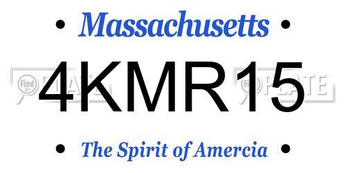 4KMR15 Massachusetts License Plate