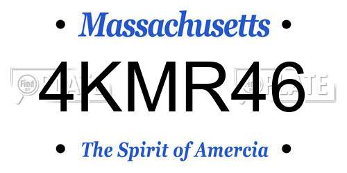 4KMR46 Massachusetts License Plate