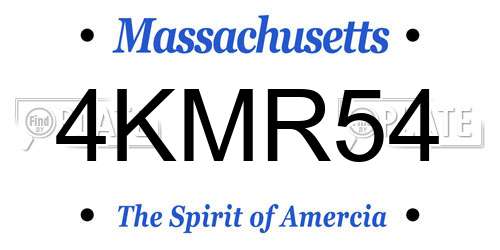 4KMR54 Massachusetts License Plate