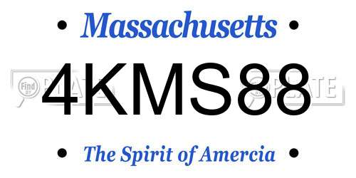 4KMS88 Massachusetts License Plate