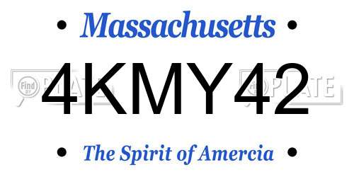 4KMY42 Massachusetts License Plate