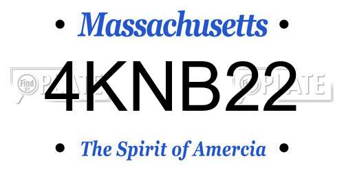4KNB22 Massachusetts License Plate