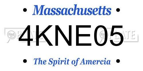 4KNE05 Massachusetts License Plate