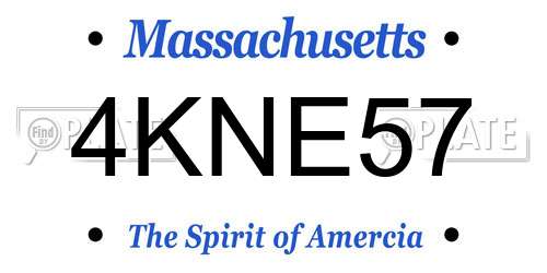 4KNE57 Massachusetts License Plate