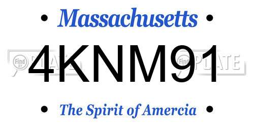 4KNM91 Massachusetts License Plate