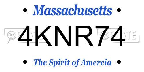 4KNR74 Massachusetts License Plate