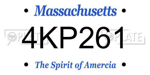 4KP261 Massachusetts License Plate