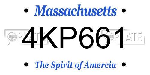 4KP661 Massachusetts License Plate