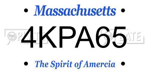 4KPA65 Massachusetts License Plate