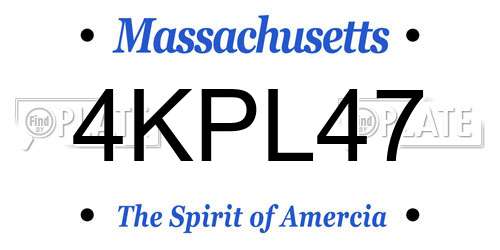 4KPL47 Massachusetts License Plate
