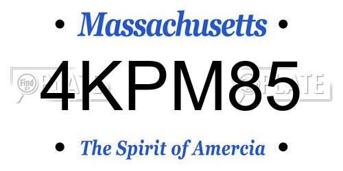 4KPM85 Massachusetts License Plate
