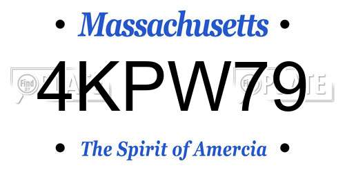 4KPW79 Massachusetts License Plate