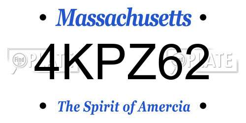 4KPZ62 Massachusetts License Plate