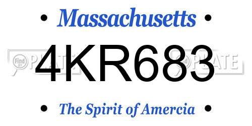 4KR683 Massachusetts License Plate