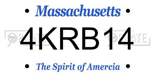 4KRB14 Massachusetts License Plate