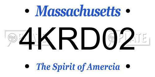 4KRD02 Massachusetts License Plate