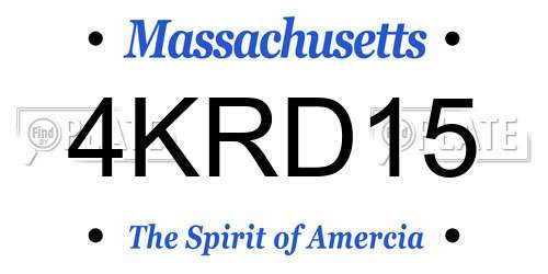 4KRD15 Massachusetts License Plate
