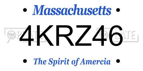 4KRZ46 Massachusetts License Plate