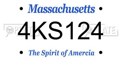 4KS124 Massachusetts License Plate