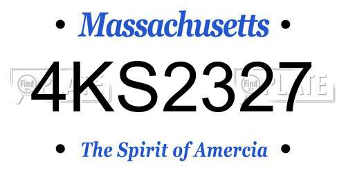 4KS2327 Massachusetts License Plate