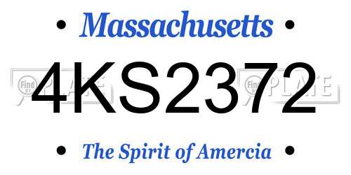 4KS2372 Massachusetts License Plate