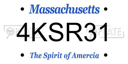 4KSR31 Massachusetts License Plate