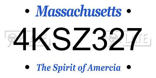 4KSZ327 Massachusetts License Plate