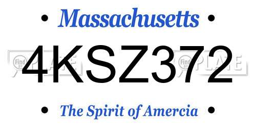 4KSZ372 Massachusetts License Plate