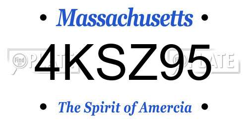 4KSZ95 Massachusetts License Plate