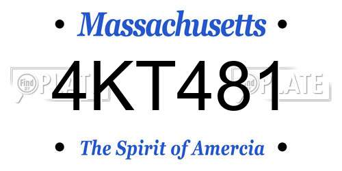 4KT481 Massachusetts License Plate