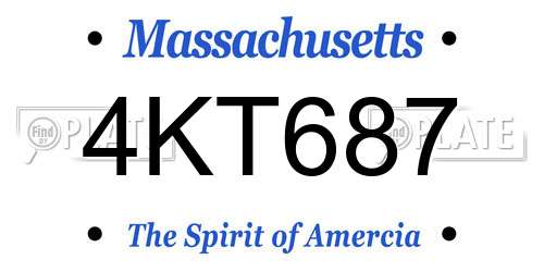 4KT687 Massachusetts License Plate