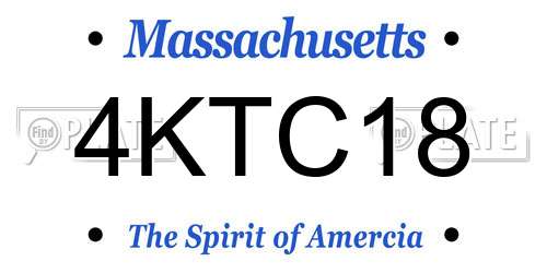 4KTC18 Massachusetts License Plate