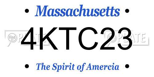 4KTC23 Massachusetts License Plate
