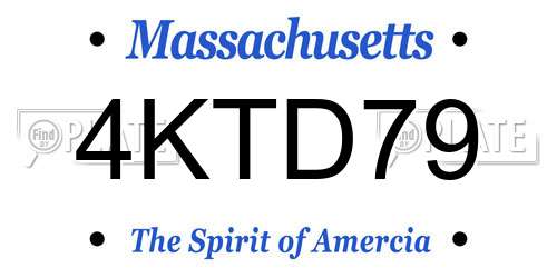 4KTD79 Massachusetts License Plate