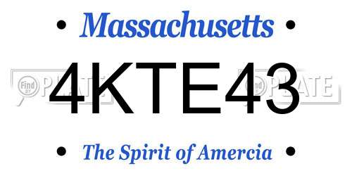 4KTE43 Massachusetts License Plate